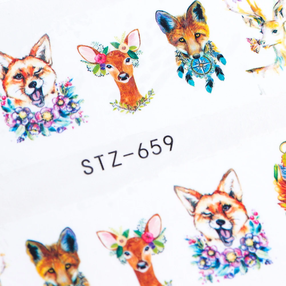 Популярные Модные переводные наклейки для ногтей с фламинго и цветами 15 шт.