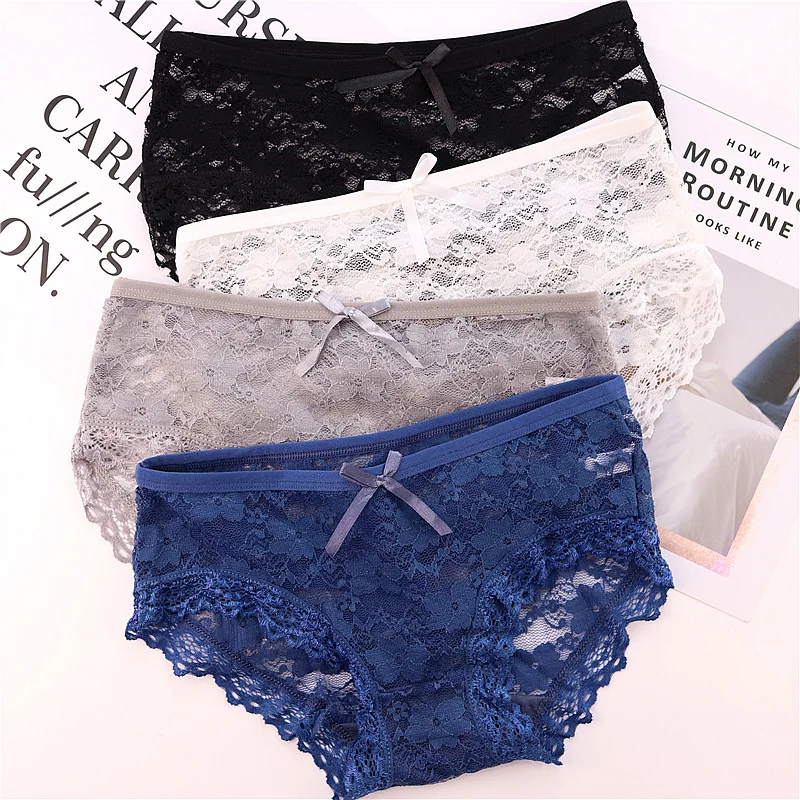 2 шт./лот кружевные трусики женское хлопковое нижнее белье с рисунком женские