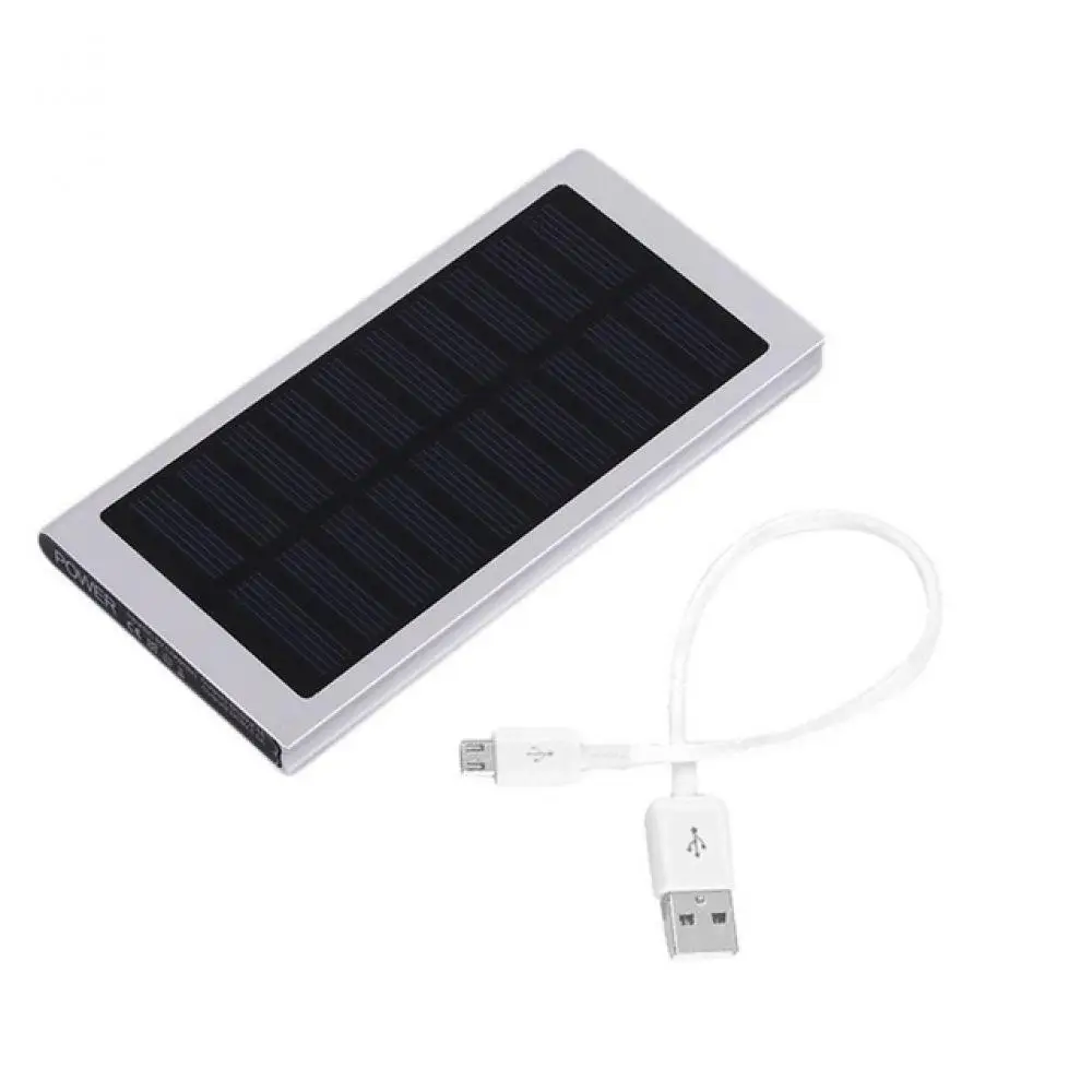 Ультра тонкий 20000 мАч Солнечный внешний аккумулятор Двойной USB СВЕТОДИОДНЫЙ свет
