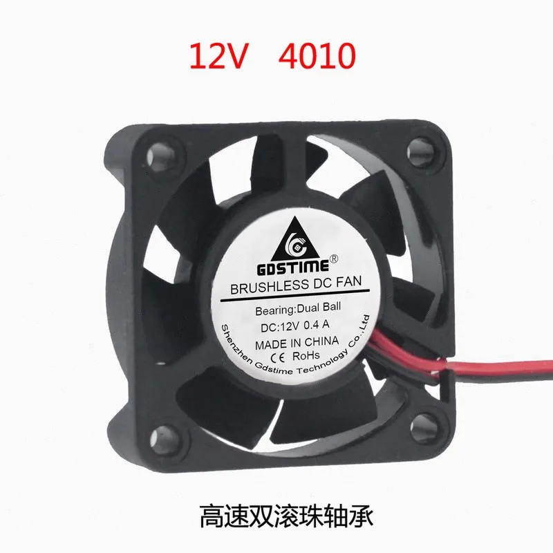 2 шт./лот 40*40*10 мм DC5V 12 V 24 V двойной шариковый подшипник 4010 2Pin охлаждения бесщеточный вентилятор 40 мм Ювелирные наборы с маленьким Вытяжной вентилятор для 3D-принтеры