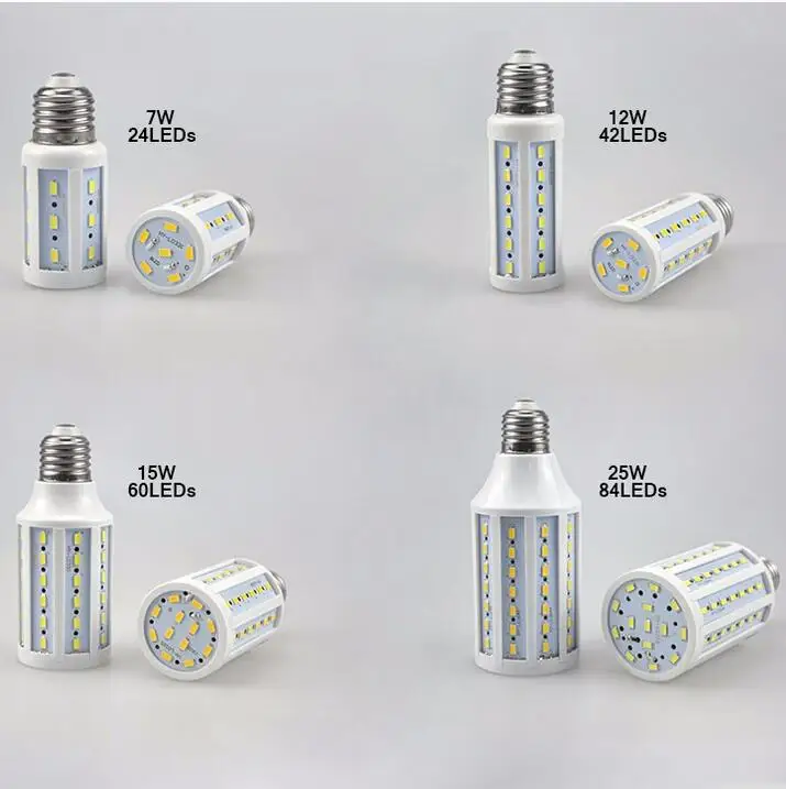 Дешевая Светодиодная лампа E27 E14 5630 SMD 10 Вт 15 25 30 220 В 110 Энергоэффективная с теплым