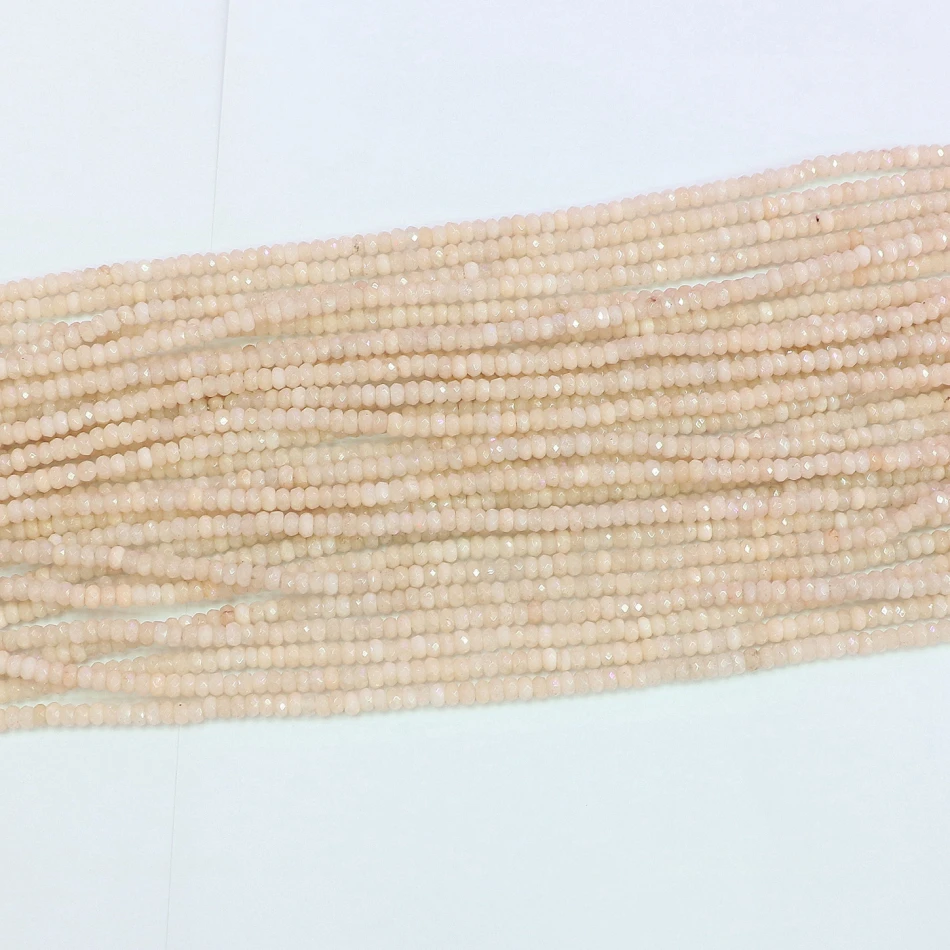 

Fashion Cream-colored chalcedony jades 2x4mm faceted abacus rondelle beautiful stone diy jewelry loose beads 15 inches B566
