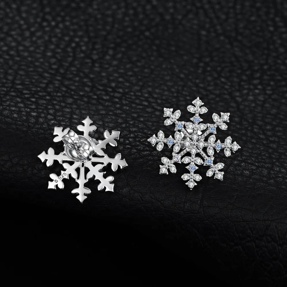 JewelryPalace серьги гвоздики в виде снежинок Для женщин 925 пробы серебро зима любовь