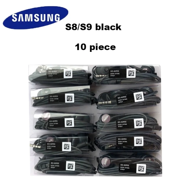 s8 black 10 piece Samsung наушники EO IG955 наушники 5/10/20 наушники-вкладыши с микрофоном провода akg гарнитура для samsung Galaxy s6 s7 s8 s9 S10 смартфон - Цвет: s8 black 10 piece