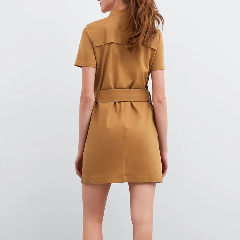 Женское винтажное однобортное платье трапеция Wonder повседневное свободное мини с