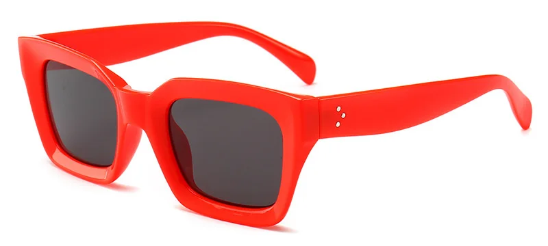 Red Black SHAUNA классические женские Квадратные Солнцезащитные очки Брендовые дизайнерские модные украшение для ногтей мужские очки цвета шампанского - Цвет линз: Red Black