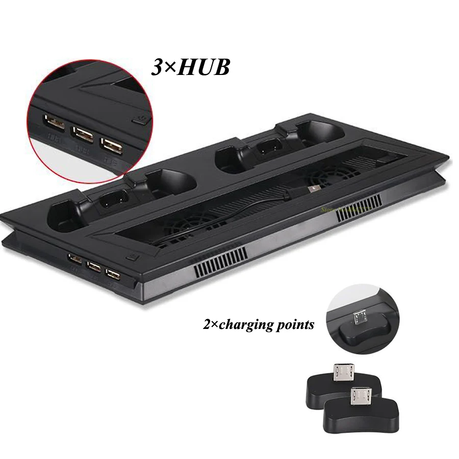 PS4 тонкий вертикальный охлаждения Подставка для зарядки PS 4 Play Station контроллера