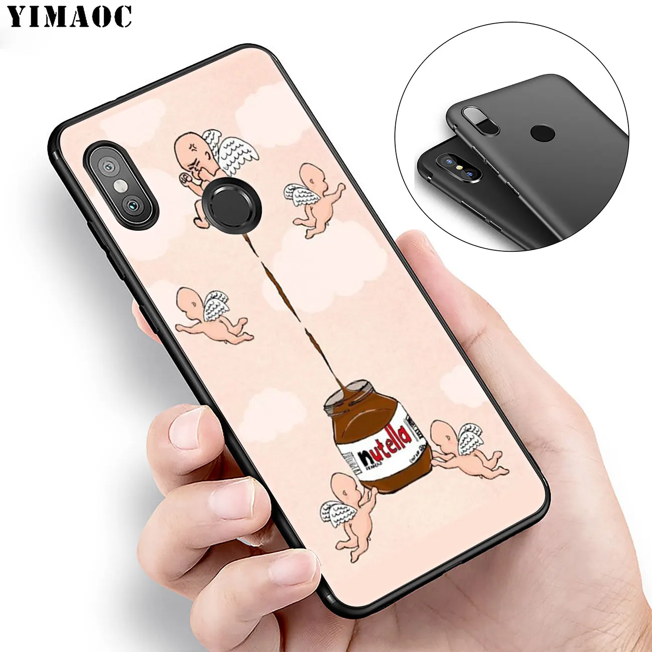 Мягкий силиконовый чехол для Xiaomi Redmi K30 K20 Note 8 8T 7 5 6 Pro Mi Black flower|Бамперы| |