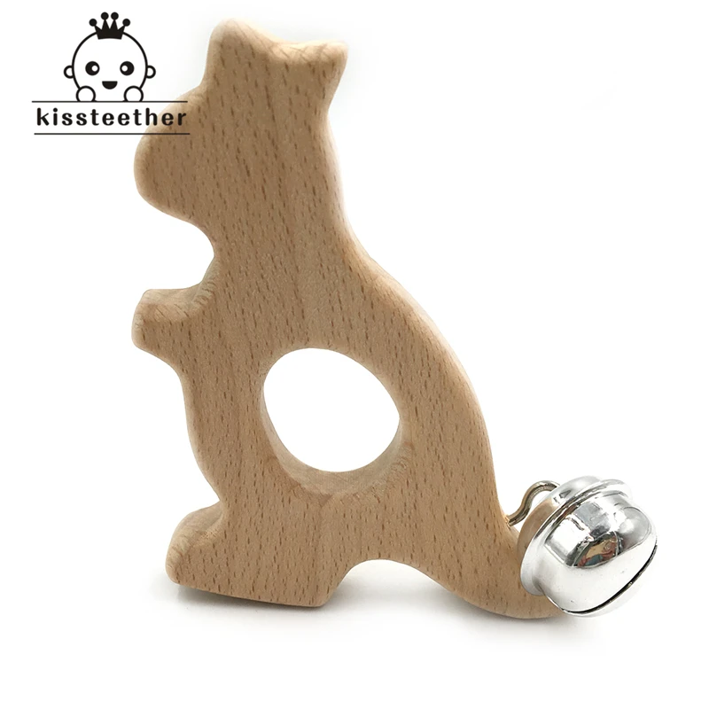 Деревянный Прорезыватель для зубов ручной работы животное Орел погремушка