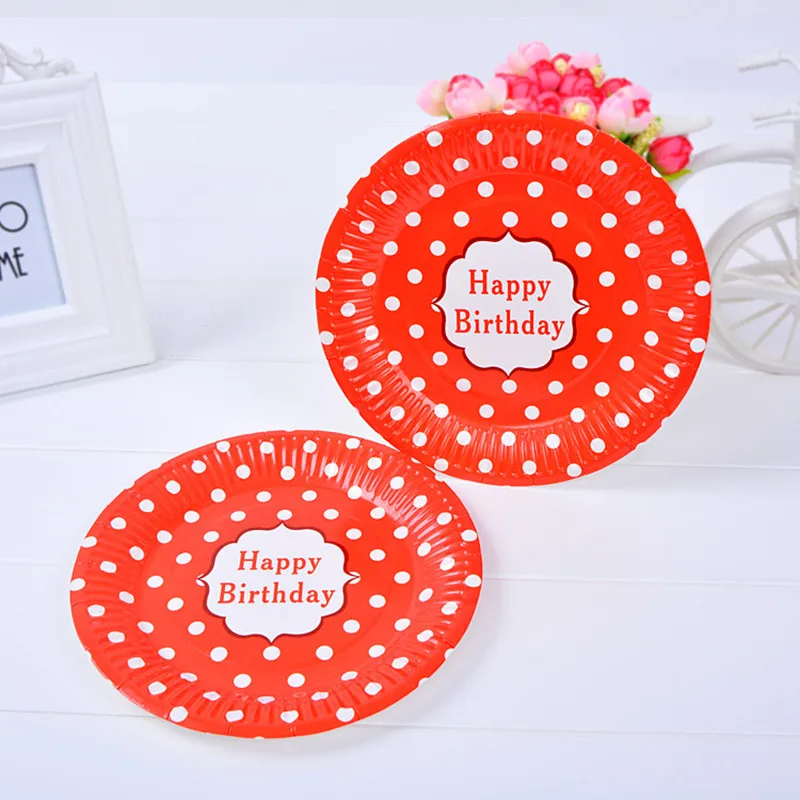 6 шт. 7 дюймовый цветной круглый горошек одноразовые тарелки для выпекания