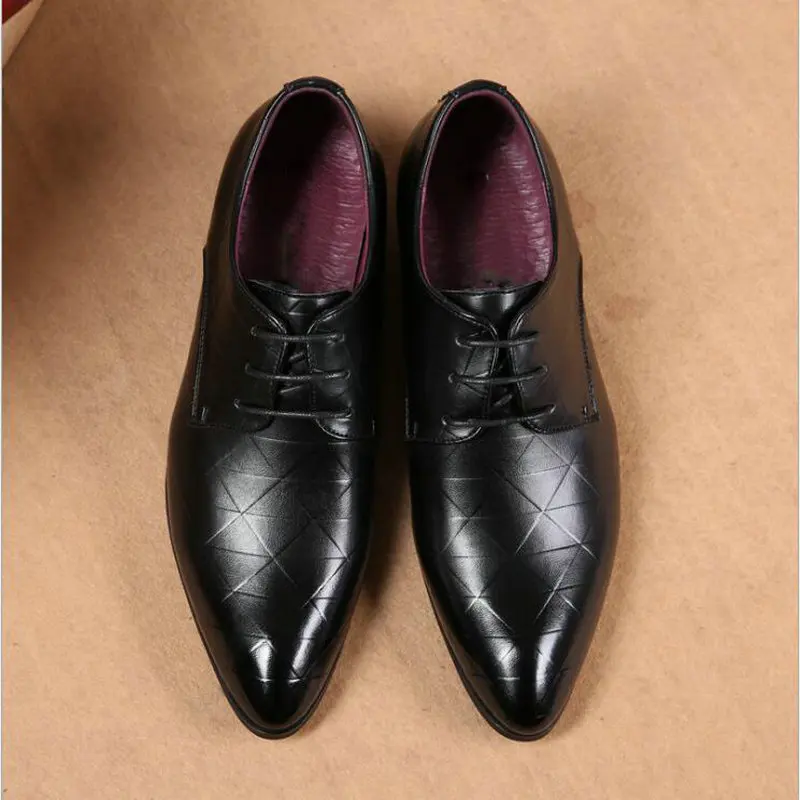 

New Fashion Male wedding Business dress Men Pointed Toe Oxfords Man office dress leather shoes LF-69