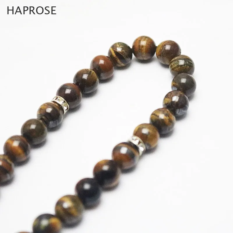 Натуральный 33 бусины Африка тигровый глаз камень круглой формы 8 мм Tasbih Бог четки молитвенные бусы этнический стиль браслет