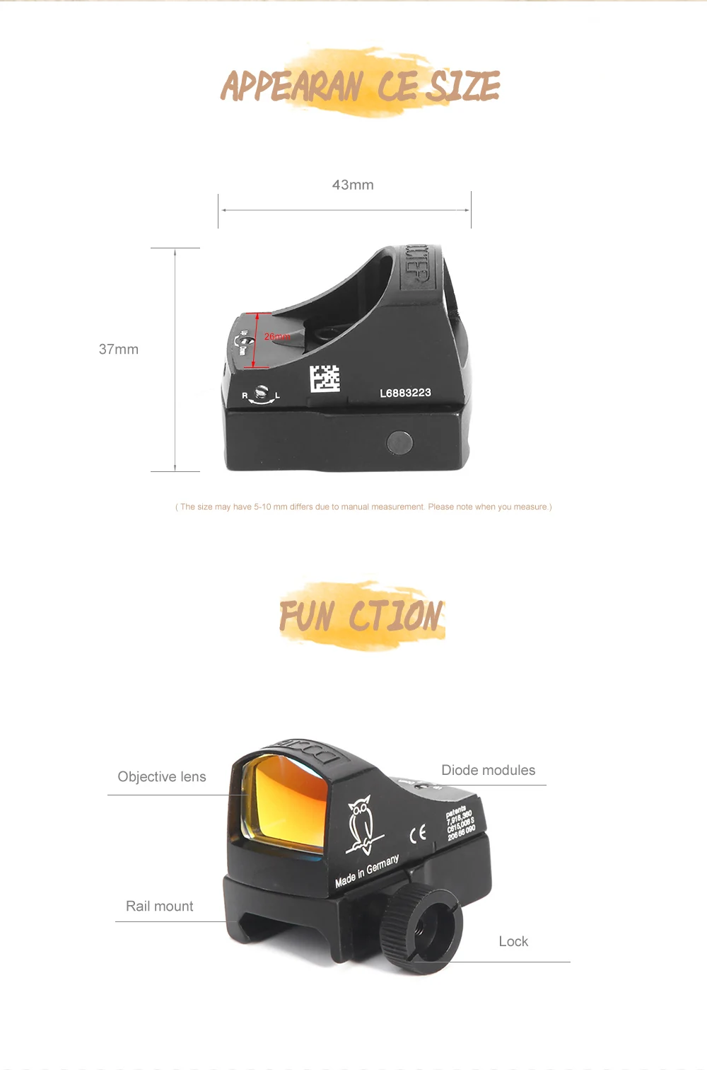 Мини Red Dot прицел DOC тактический прицел для пистолета Glock AR15 голографический точечный прицел оптика охотничьи прицелы