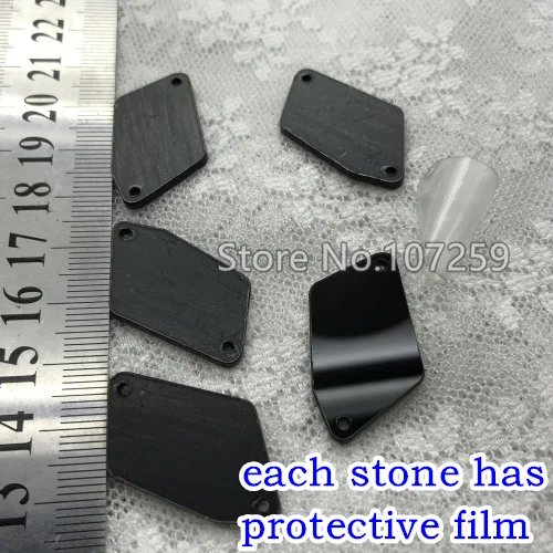 20N 17X32MM TopStone Black Jet Mirror пришивные стразы 30 форм с плоской задней стороной Акриловые Кристаллы пришивные камни для платьев аксессуары для одежды - Цвет: 20N 17X32MM
