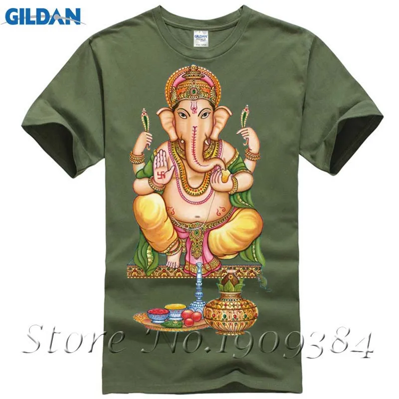 LORD GANESH GOD Hindu Слон Ганеша футболка хлопковый топ 10889 Модная брендовая Футболка