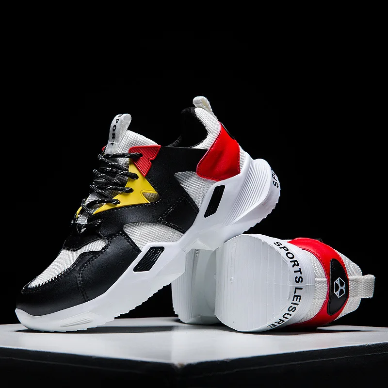 Дизайнерские повседневные туфли мужские кроссовки цвет черный белый