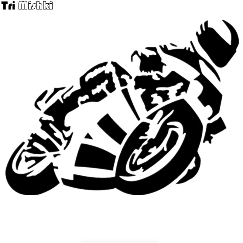 Tri Mishki HZX349# 15*20см biker on board байкер в машине виниловые наклейки на авто наклейка для
