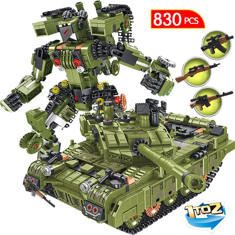 830pcs Military TYPE 99 Main Battle Tank Building Blocks Compatible Tank WW2 Deformation Robots Bricks Toys for Boys
830pcs Military TYPE 99 Main Battle Tank Building Blocks Compatible Tank WW2 Deformation Robots Bricks Toys for Boys