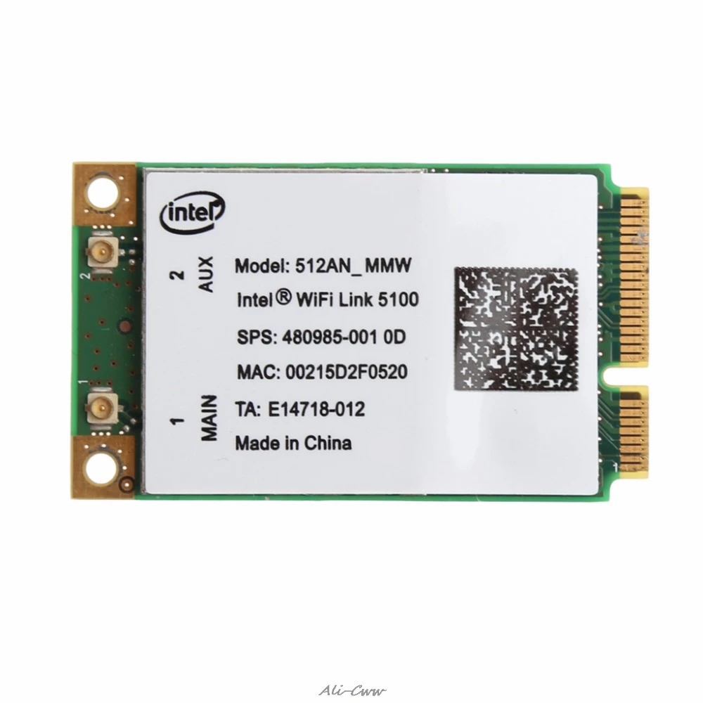 Для Link Intel 5100 WIFI 512AN_MMW 300M Mini PCI E плата Беспроводная WLAN карта 2 4/5 ГГц|Сетевые карты| |