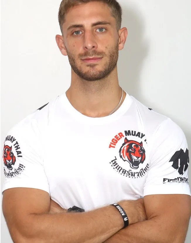 Мужская футболка с коротким рукавом Tiger MuayThai Hanuman fight tops черный/белый mma топы для