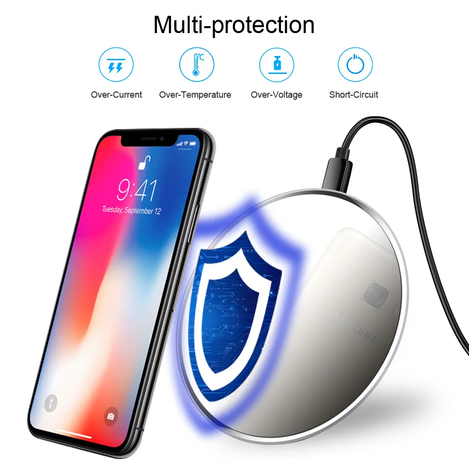 AnkinPro зеркальное Беспроводное зарядное устройство с светодиодный светильник 5 Вт