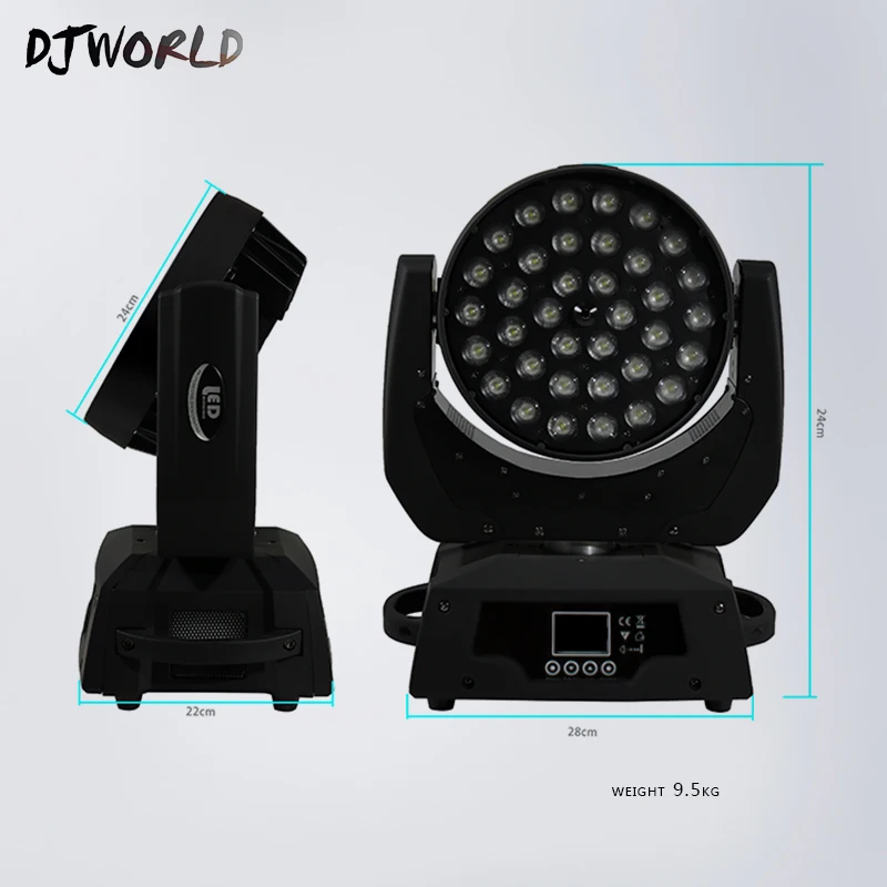 Светодиодный промывочный зум 36x18 Вт RGBWA + УФ Поворотная лампа (брелок) DMX512 для