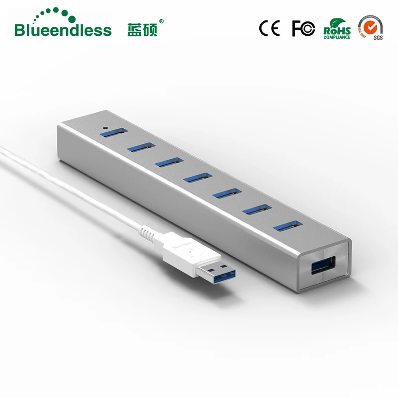 Высокоскоростной 7 портов USB 3 0 концентратор портативный алюминиевый usb хаб