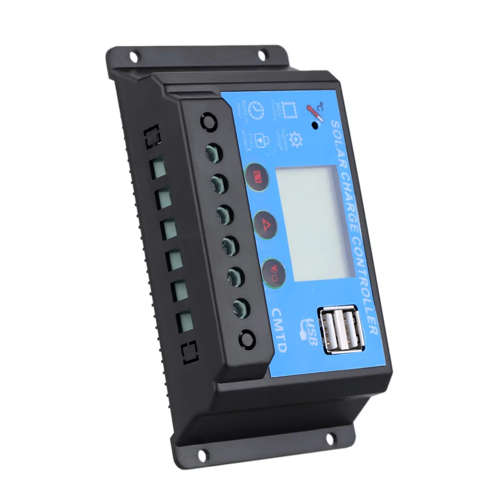 Регулятор заряда на солнечной батарее 10A с ЖК дисплеем автоматический таймер