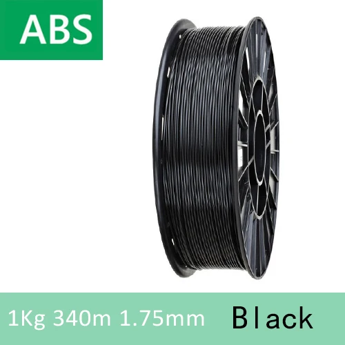 Дерево/PETG/TPU = FLEX/нейлон/TABS Филамент пластик YOUSU для 3d принтера ANET ENDER/1 кг 340 м/диаметр 1,75 мм/ из города - Цвет: ABS Black 1kg