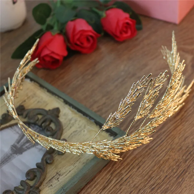 Женские свадебные аксессуары для волос Mamojko тиара с золотыми кристаллами в стиле