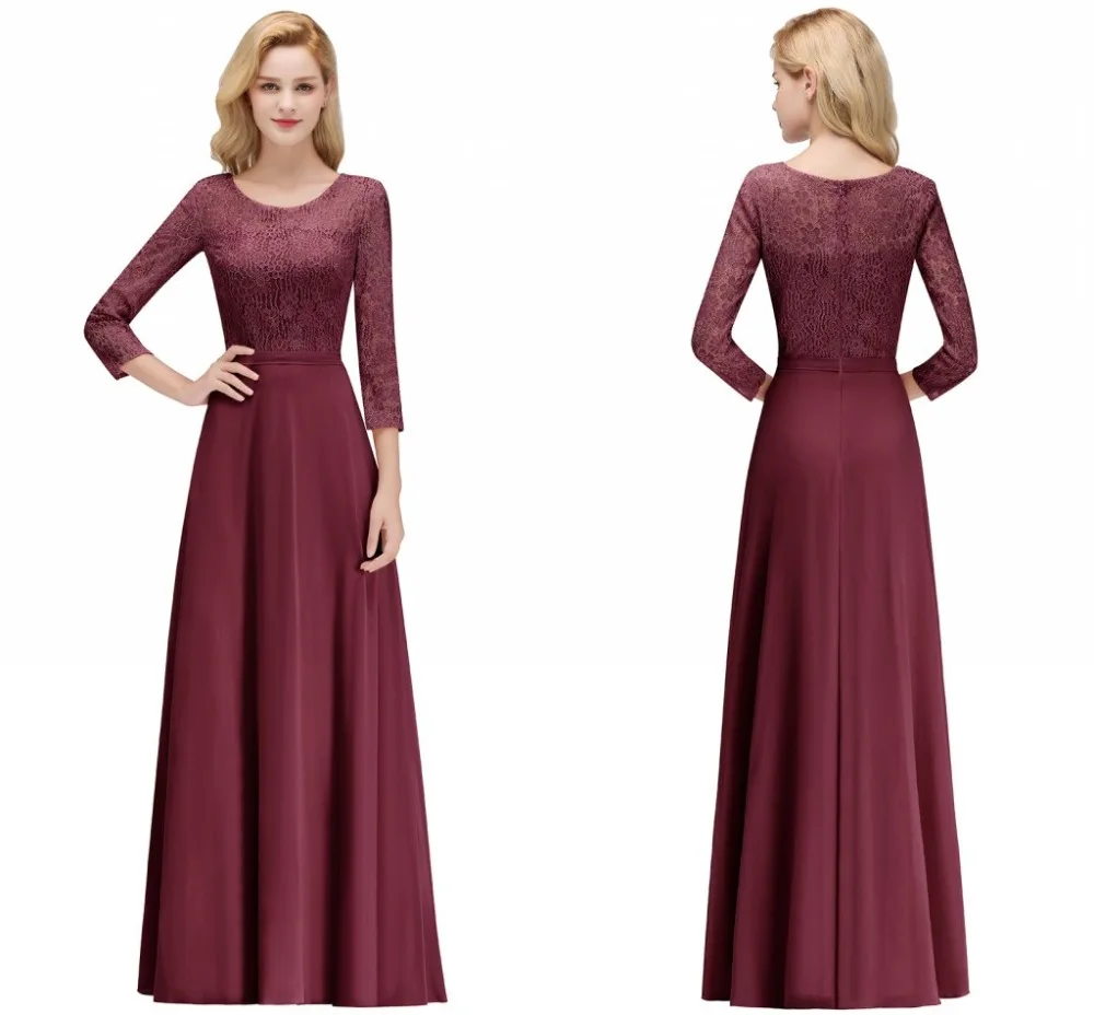 6 видов стилей длинное бордовое Недорогое Платье подружки невесты