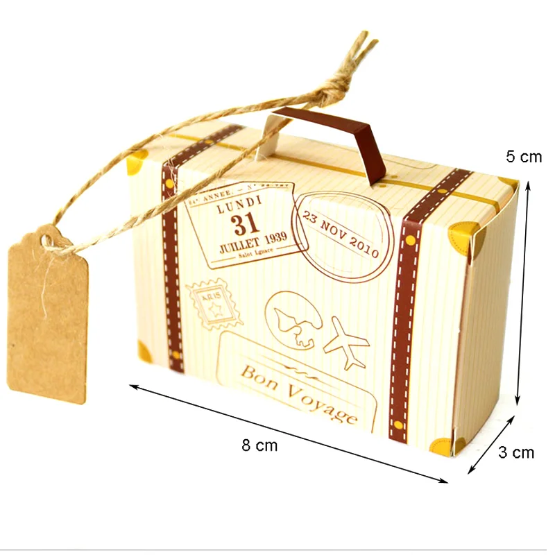 Набор из 2 штук креативных мини чемоданов коробок для конфет шоколада свадебных