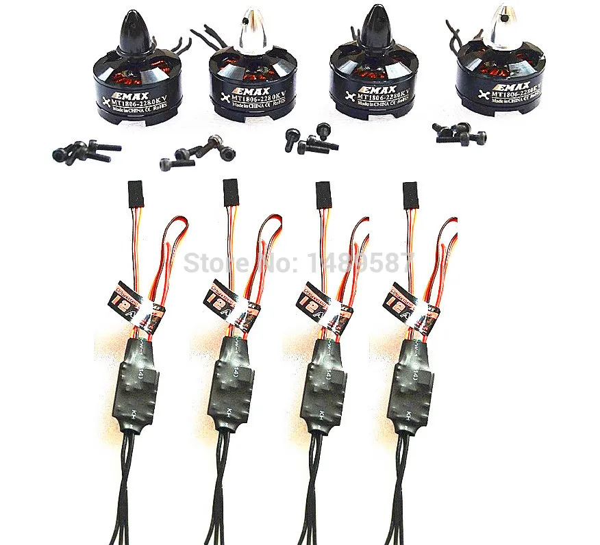 4 шт. горячая Распродажа 1806 2280KV бесщеточный двигатель + шт Simonk/blhehi 12A ESC для
