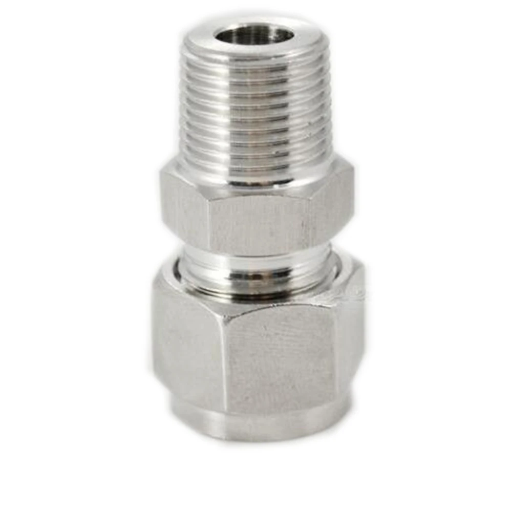 

1/4 BSP DN8 10mm Double Ferrule Tube Fitting Male Connector Stainless Steel 304