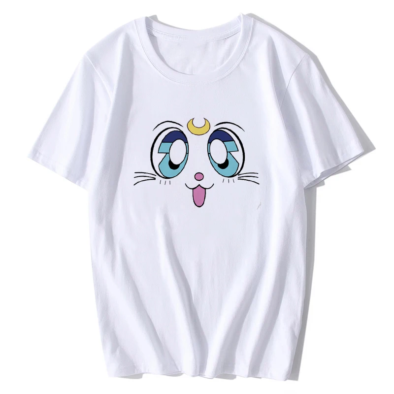 Sailor Moon Eye Футболка женская футболка Harajuku японская аниме Сейлор Мун одежда футболка Женская милая Kawaii летняя футболка - Цвет: Серый