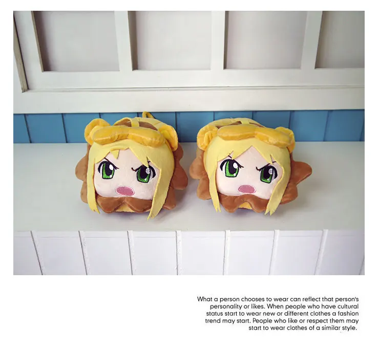 2 pcs/set Fate saber plush toy Anime Altria Pendragon lion figure short plush shoes cosplay stuff dolls