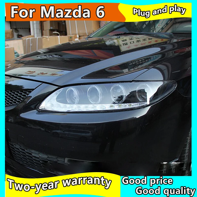 Автостайлинг для Mazda 6 фар 2004 2013 Mazda6 светодиодный ные фары ангельские глазки DRL