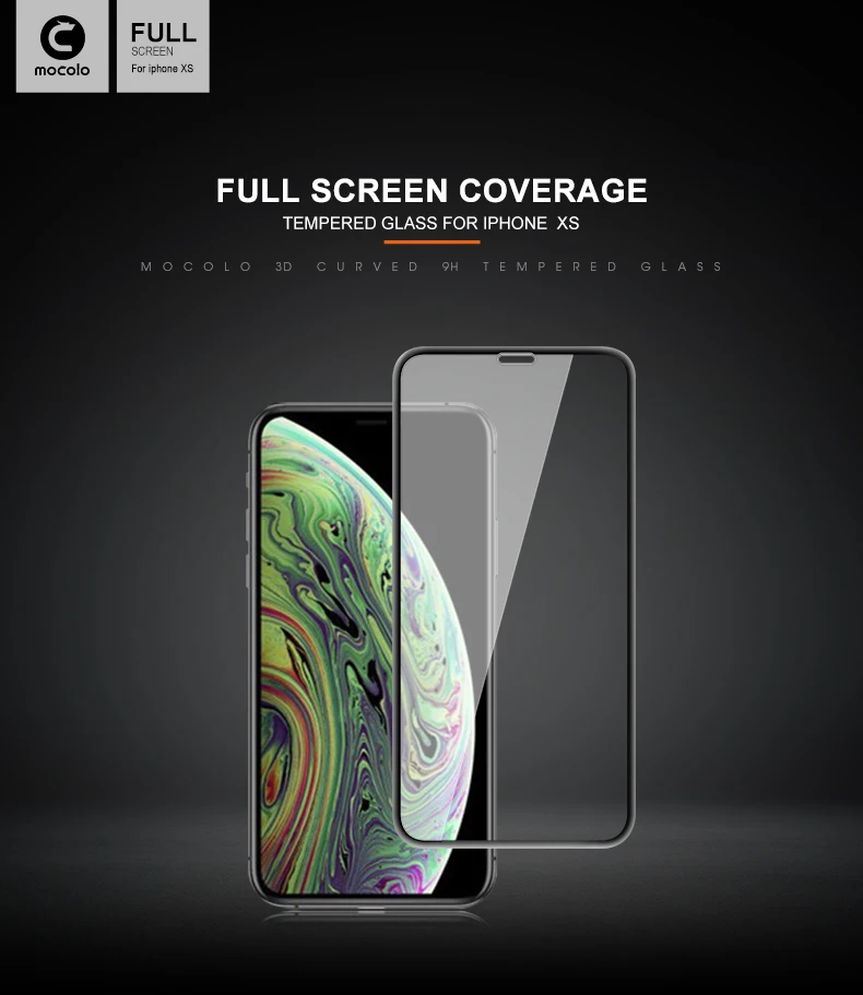 Mocolo 3D изогнутое премиум стекло для iPhone XS MAX Закаленное стекло пленка полное покрытие Защита экрана для iPhone XR полный клей для XS