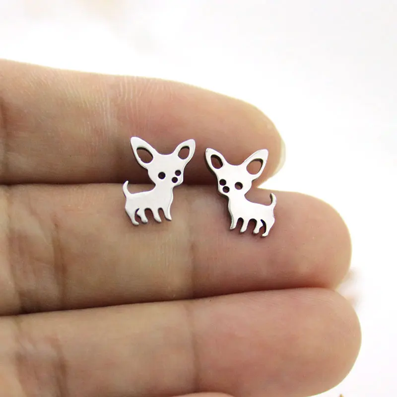 1 пара серьги гвоздики из нержавеющей стали 4 цвета|fashion stud earrings|stud earringsdog earrings |
