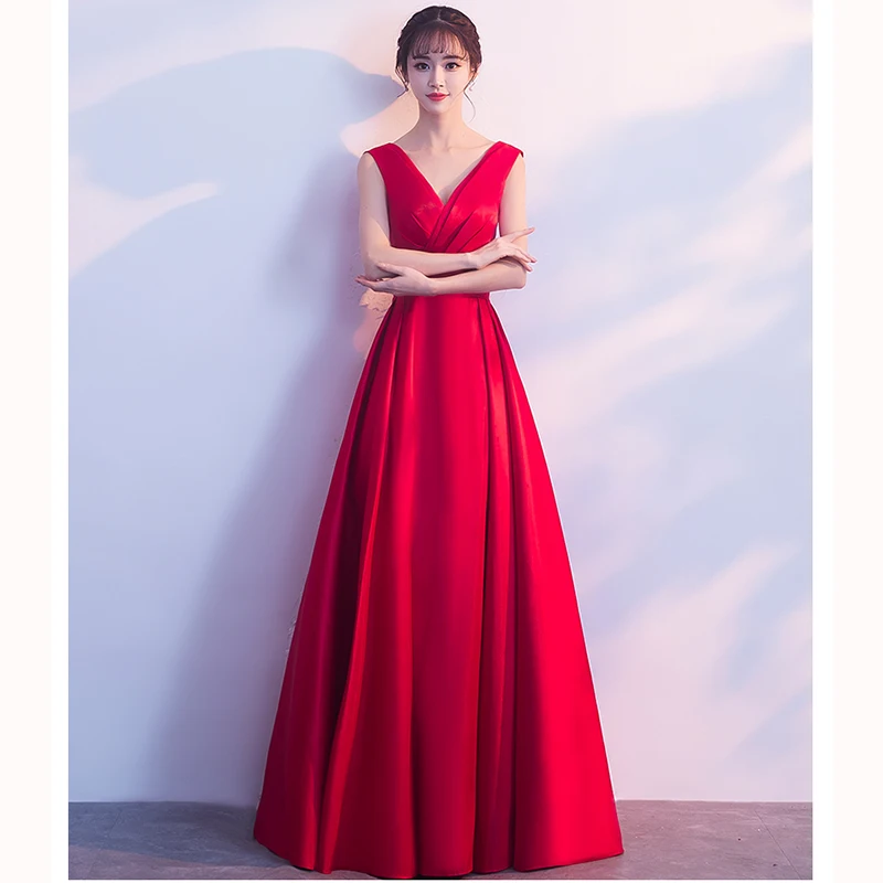 Вечерние платья макси для женщин 2019 вечерние без рукавов v образный вырез большой