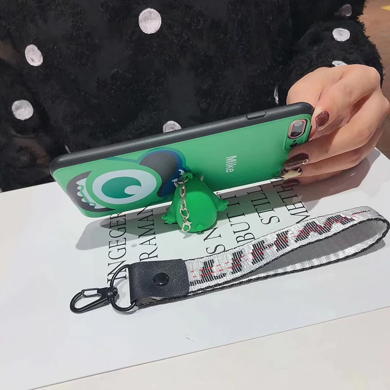 3D милый мультфильм Монстры университет майка Suelly Подставка для куклы Шнурки силиконовые чехол для iPhone X XR XS MAX 7 8 6 S плюс крышка
