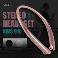 vitog hws916 wireless neckband bluetooth compatible headphone hifi bass sports earphones stereo headset with microphone