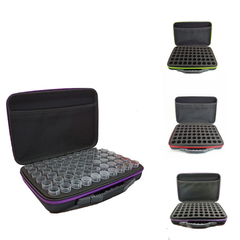 

60 Bottles Diamond Painting Box Container Storage Full Square Carry Case Holder Storage Hand Bag Zipper Design Shockproof KBL