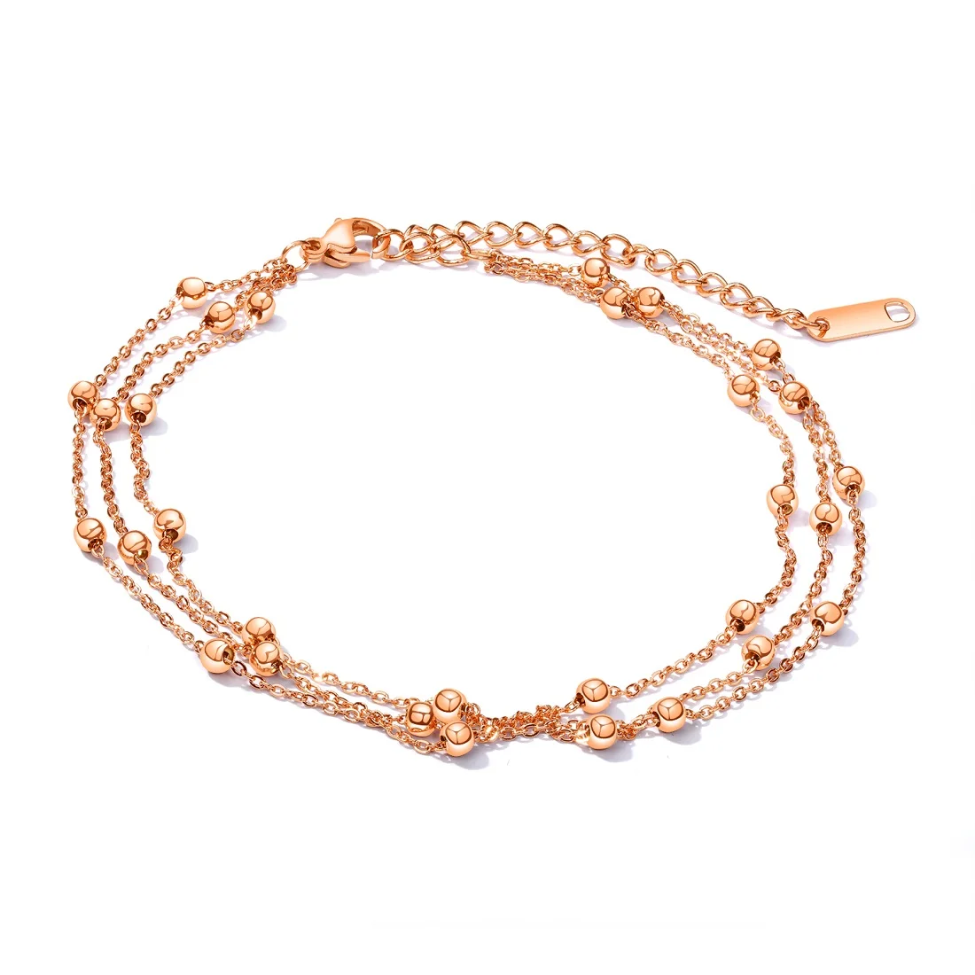 Rose gold JHSL браслеты на лодыжку для женщин женские ножные браслеты серебро розовое золото цвет нержавеющая сталь модные богемные ювелирные изделия - Окраска металла: Rose gold