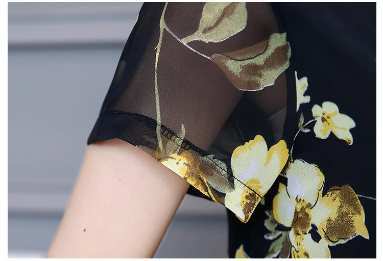 Женское шифоновое платье с цветочным принтом больших размеров 3xl 4xl 5xl летнее |