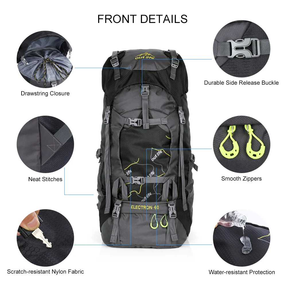 Outlife 8811 65L открытый рюкзак для кемпинга пешего туризма рюкзаки спортивная сумка