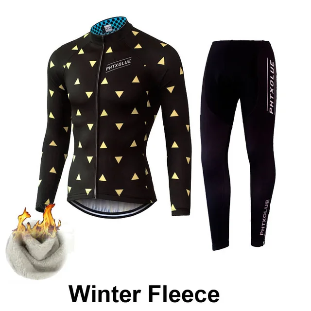 Winter Fleece 06 Phtxolue зимний термальный флисовый комплект велосипедной одежды Майо Ropa Ciclismo Invierno MTB велосипедные майки велосипед спортивная одежда - Цвет: Winter Fleece 06