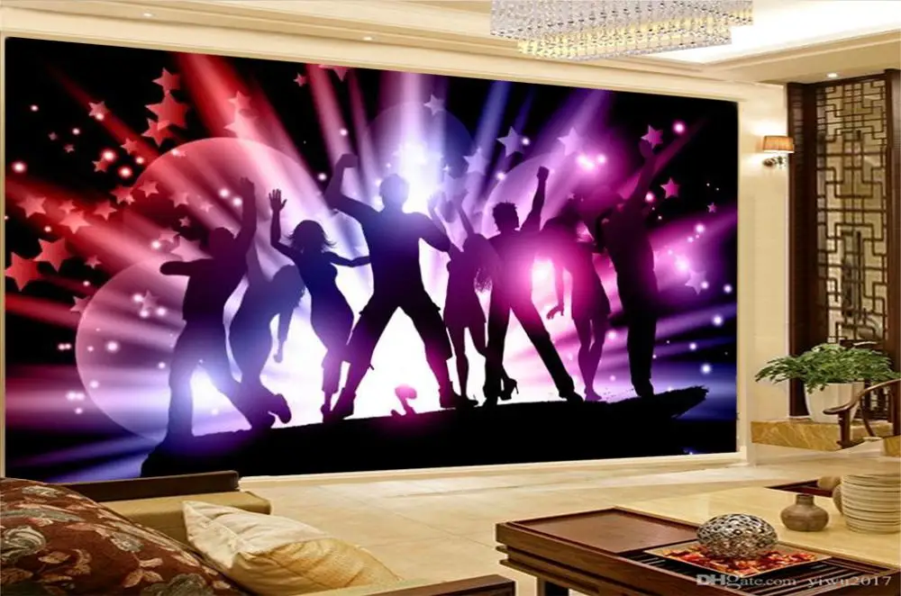 Оптовая торговля бар KTV украшения 3d обои Счастливые ночи счастливые толпы