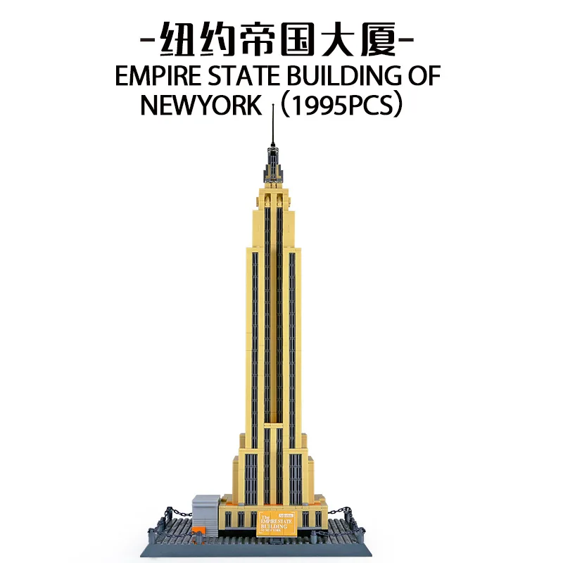 

1995pcs Wange World Famous Architecture Empire State Building of New York Model Plastic Blocks Children Toys Kids Gifts 5211