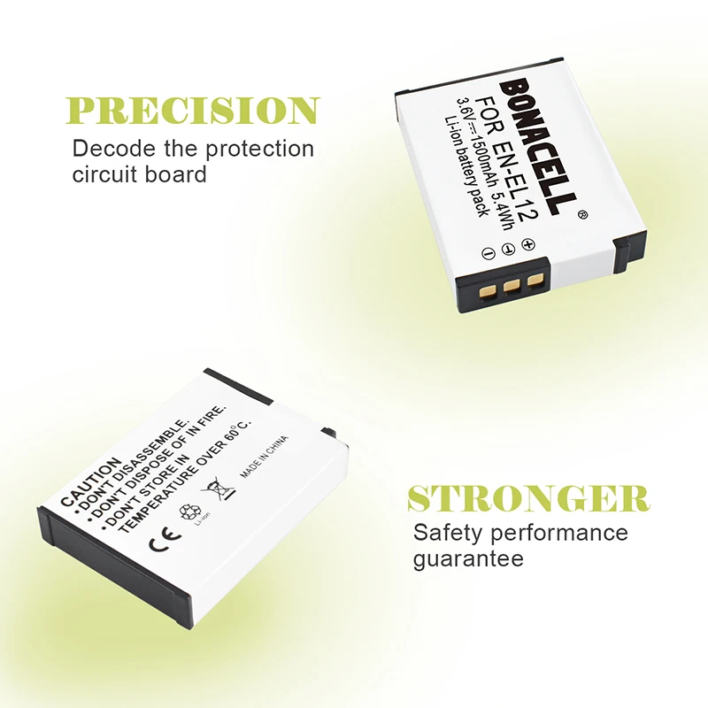 Bonacell 4 шт. Li-Ion Батарея RU EL12 EN-EL12 для Nikon Coolpix S9900 S9700 S9100 S8000 AW120 AW130 S6000 S6100 S6300 S9050 |